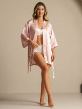 [Pinkki] SilkSilky-FI 3/4 Sleeve Naisten Aamutakki 006