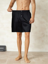 [Musta] SilkSilky-FI Men's Sleep Shorts 005