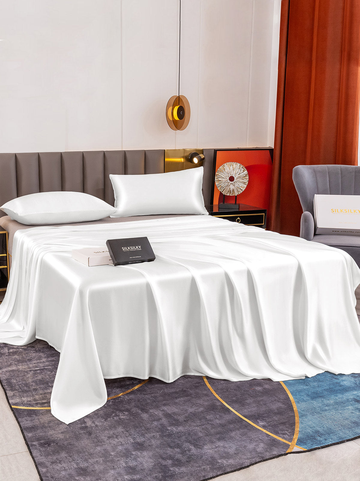 [Valkoinen] SilkSilky-FI 19Momme Bedding Set 003
