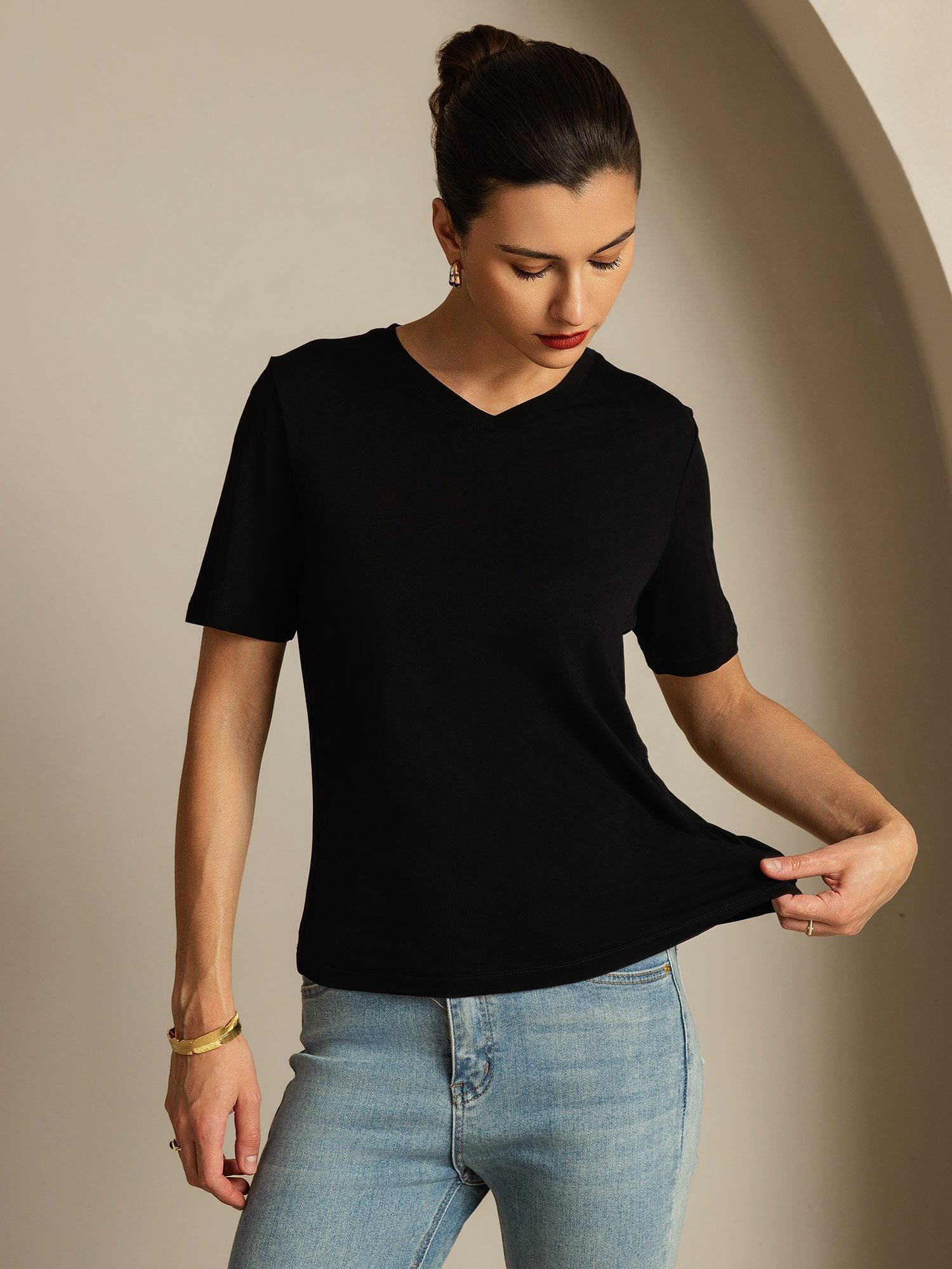 [Musta] SilkSilky-FI Womens T-Shirt 003