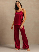 [Viini] SilkSilky-FI 19Momme Spagettihihna Syvä Pyöreä Pääntie Camisole Setti 006