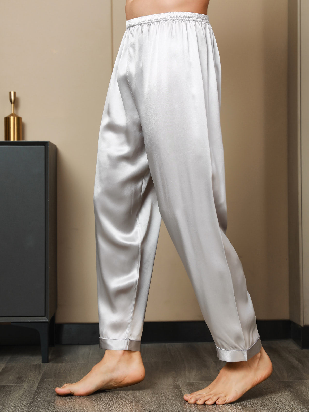 [Harmaa] SilkSilky-FI Mens Sleep Bottoms 005