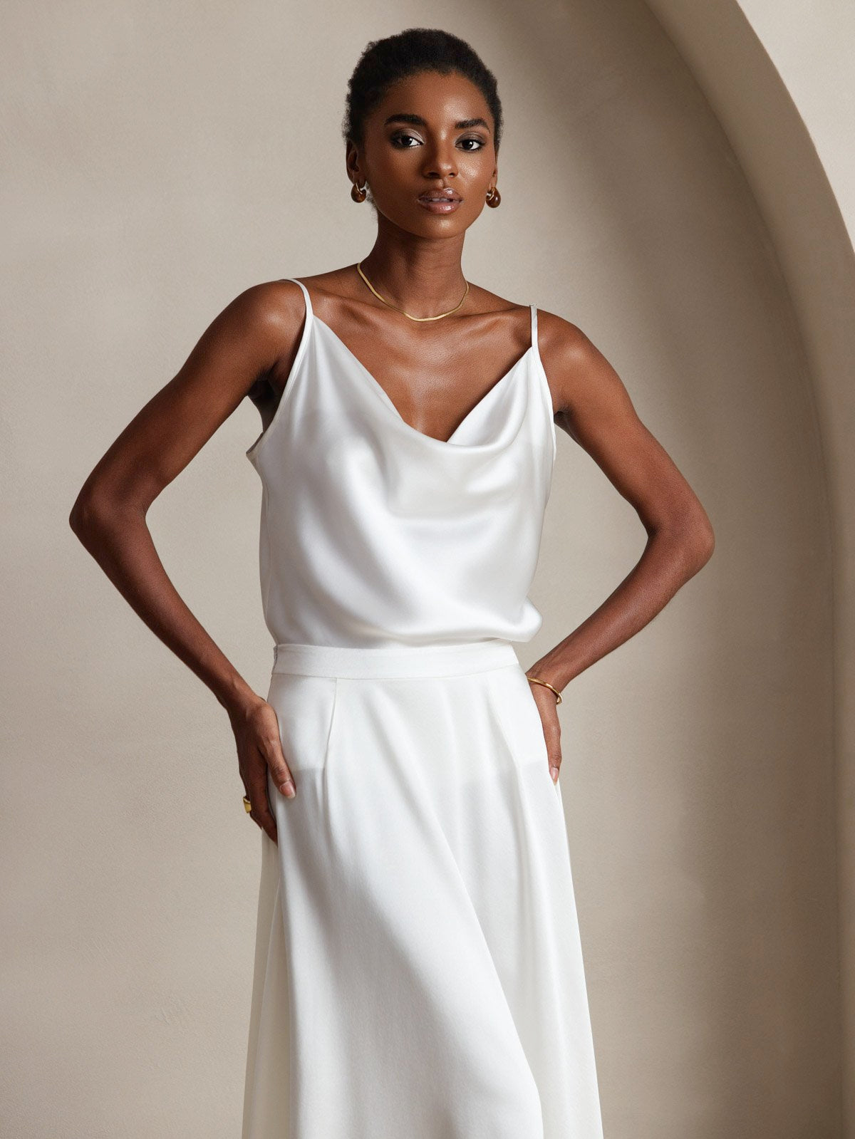 [Valkoinen] SilkSilky-FI 19Momme Camisoles 004