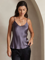 [Purppuranharmaa] SilkSilky-FI Spagettihihna V Neck Camisole Top 004