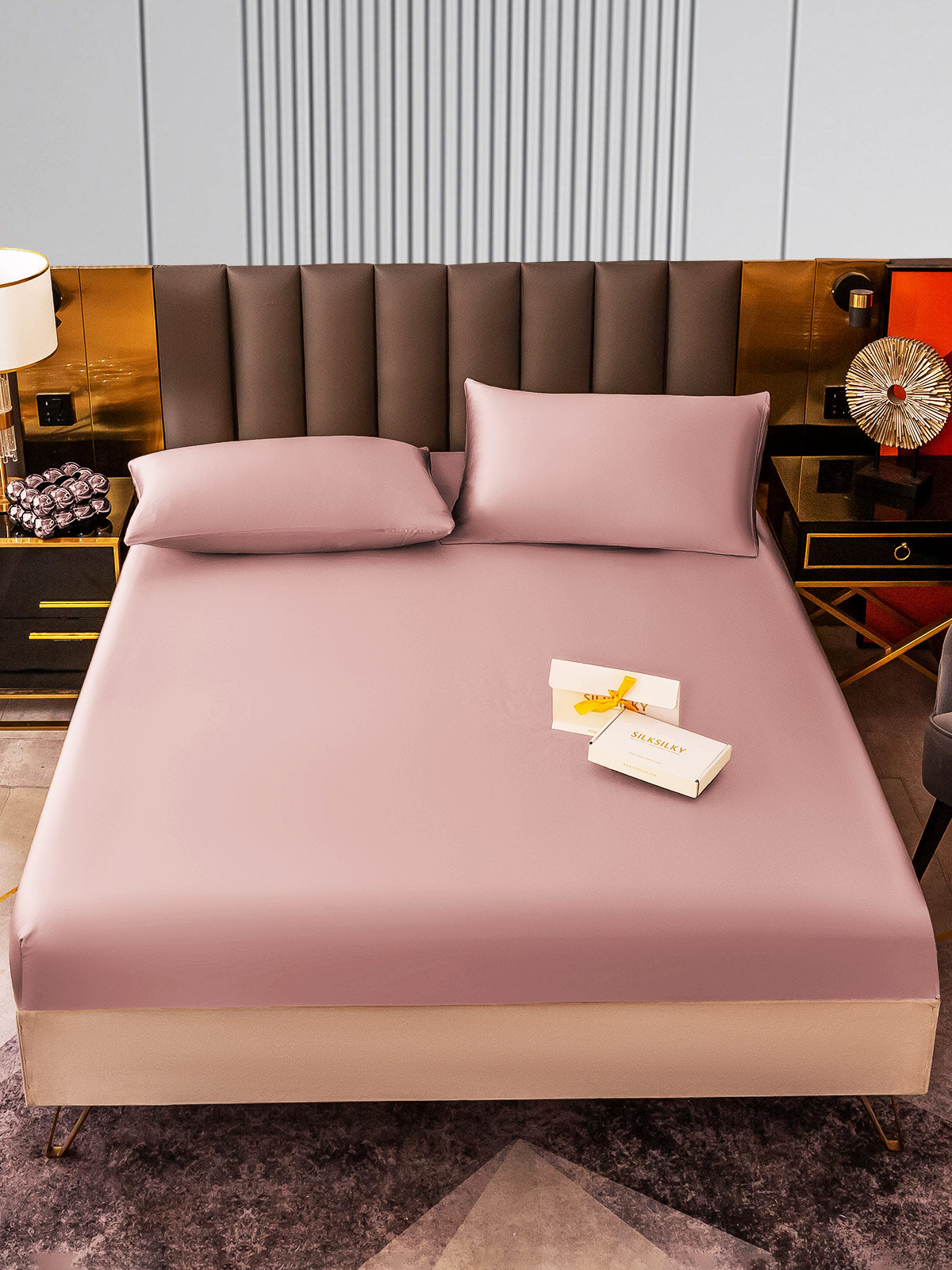 [Vaalean Mauve] SilkSilky-FI 22Momme Bedding Set 001