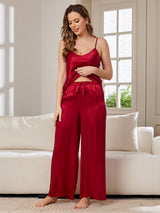 [Viini] SilkSilky-FI Spagettihihna V Pääntie Camisole Setti 005