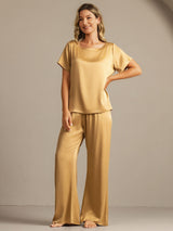 [Tan] SilkSilky-FI 19Momme Naisten Pyjamat 003