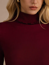 [Viini] SilkSilky-FI Long Sleeve Turtle Neck Naisten T-paita 006