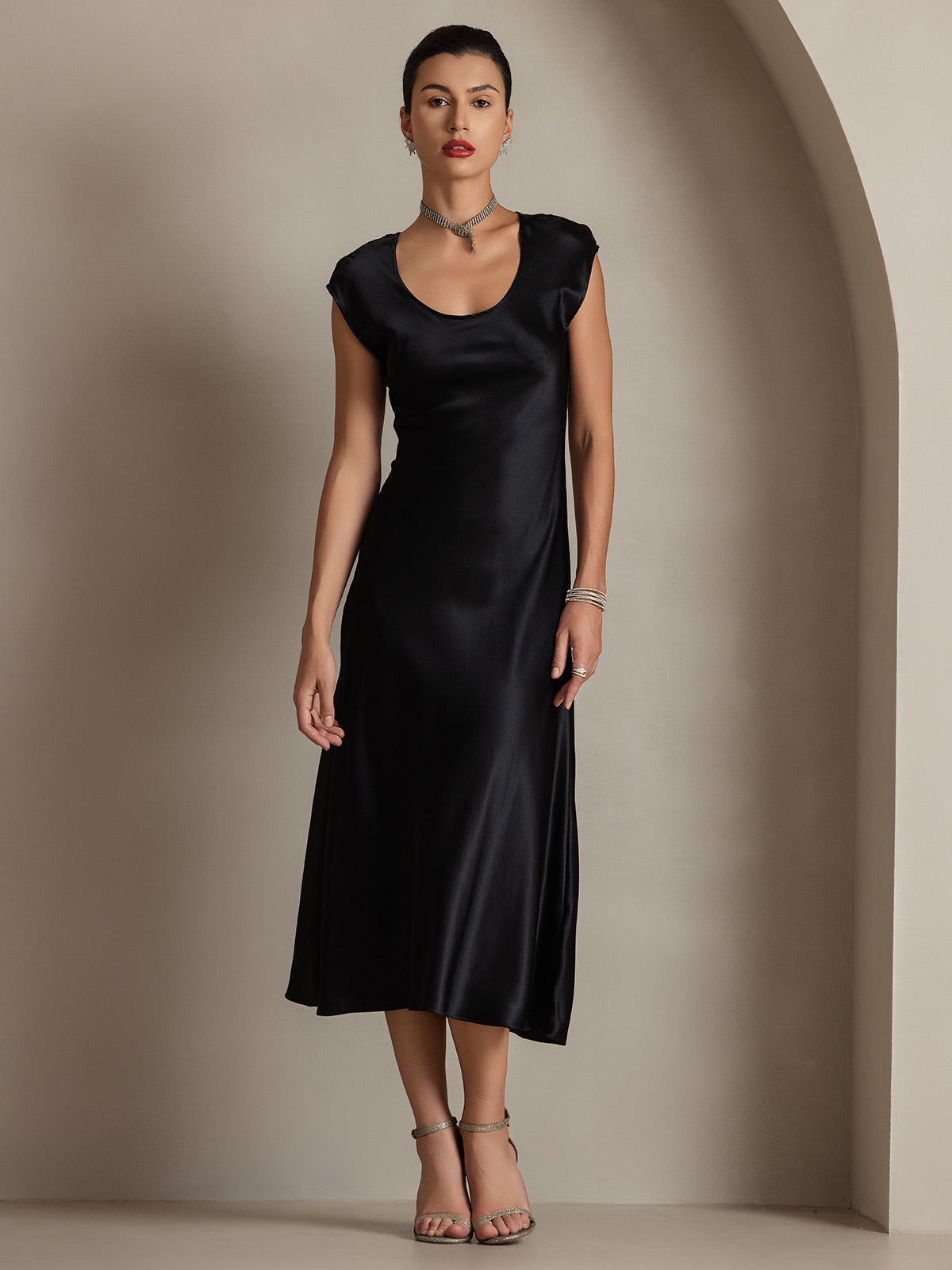 [Musta] SilkSilky-FI 19Momme Dress 003