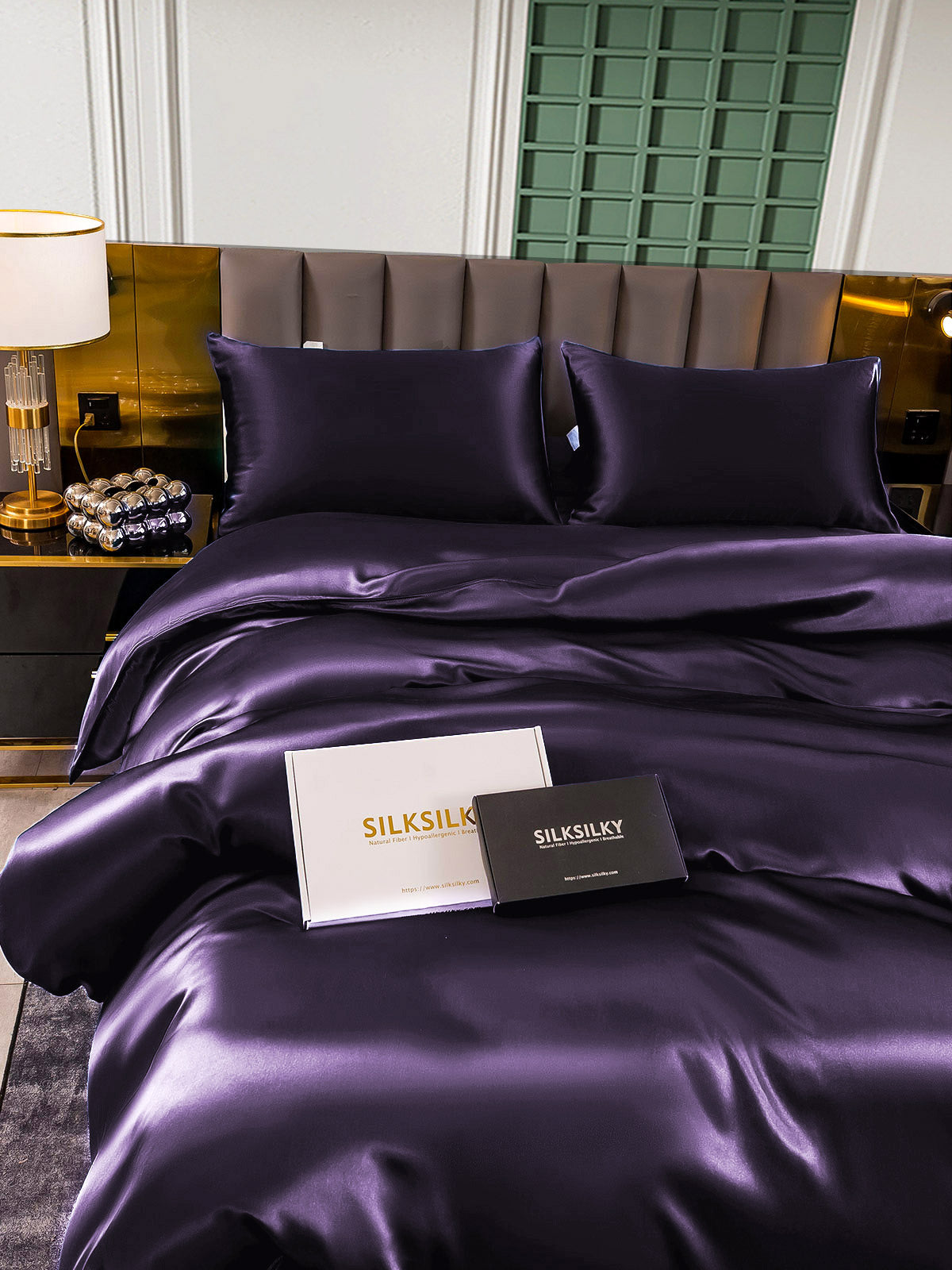 [Tumma Violetti] SilkSilky-FI 25Momme Bedding Set 006