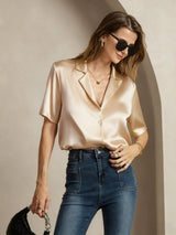 [Samppanja] SilkSilky-FI Short Sleeve Notkokaulus Naisten paita 001