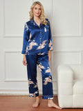 SilkSilky-FI 19Momme Womens Pajamas Tummansininen 003