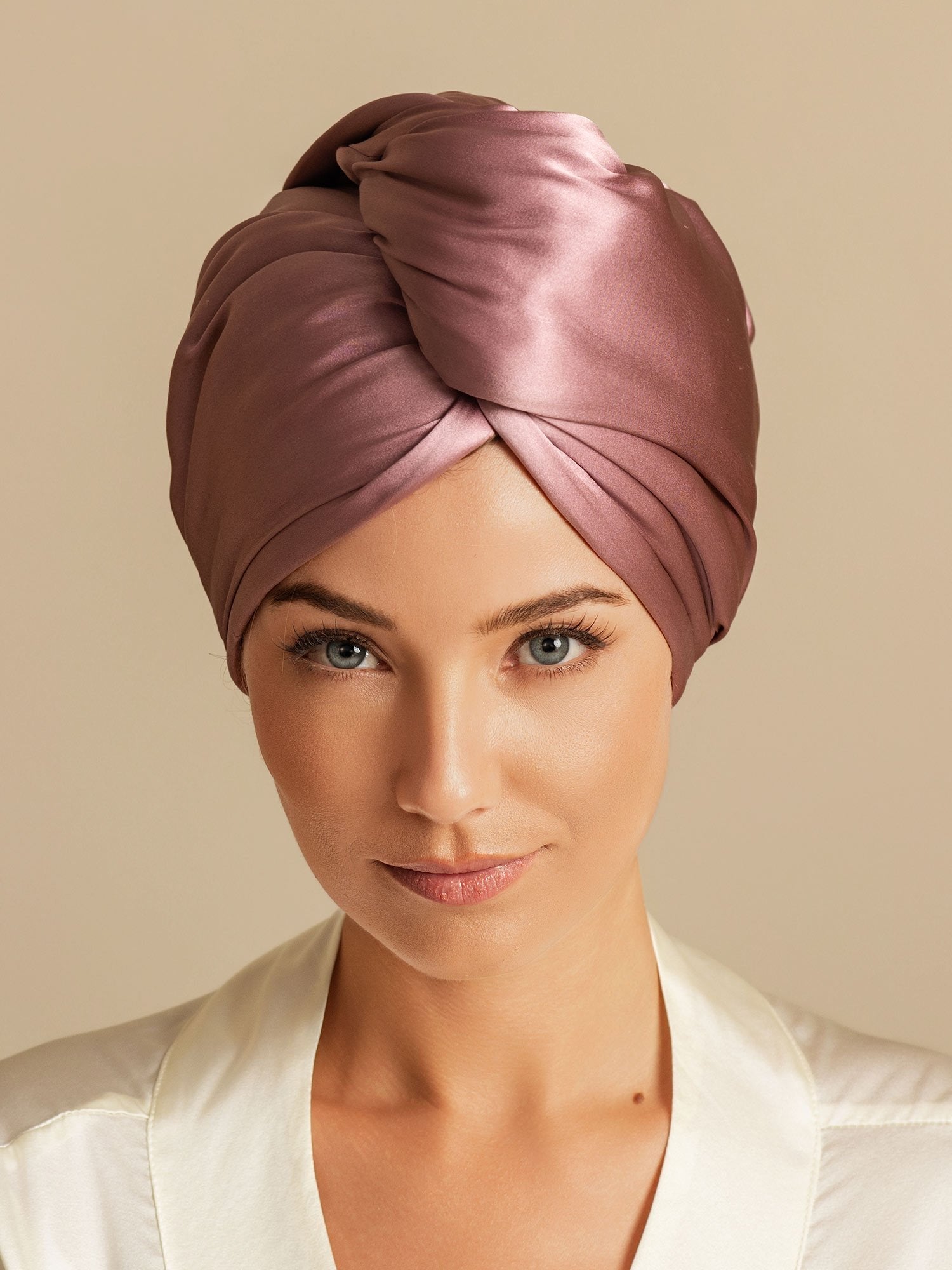 [Vaalean Mauve] SilkSilky-FI Hair Towel Wrap 003,