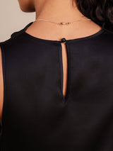 [Musta] SilkSilky-FI Sleeveless Cowl Neck Mekko 005