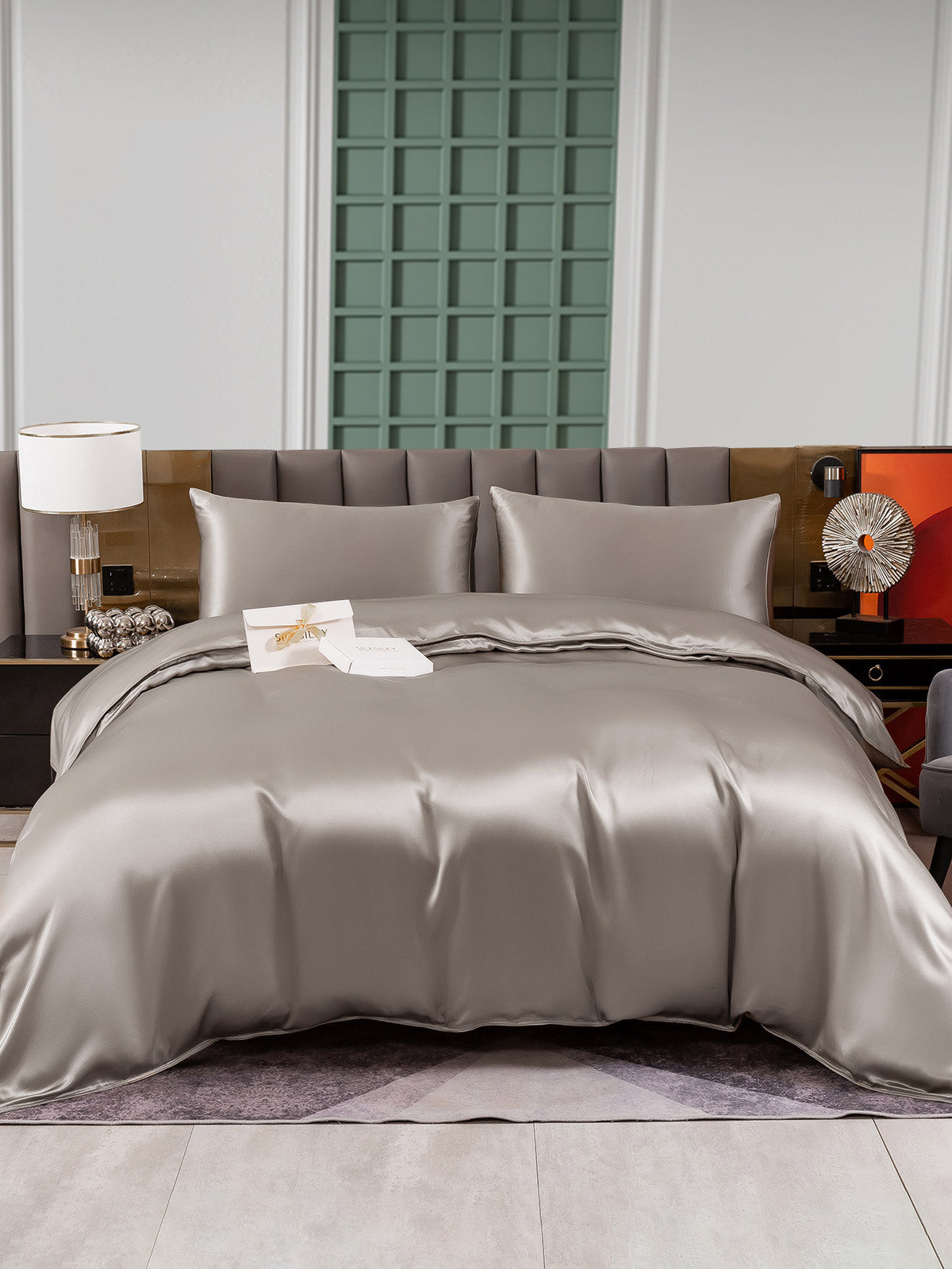 [Harmaa] SilkSilky-FI 25Momme Bedding Set 002