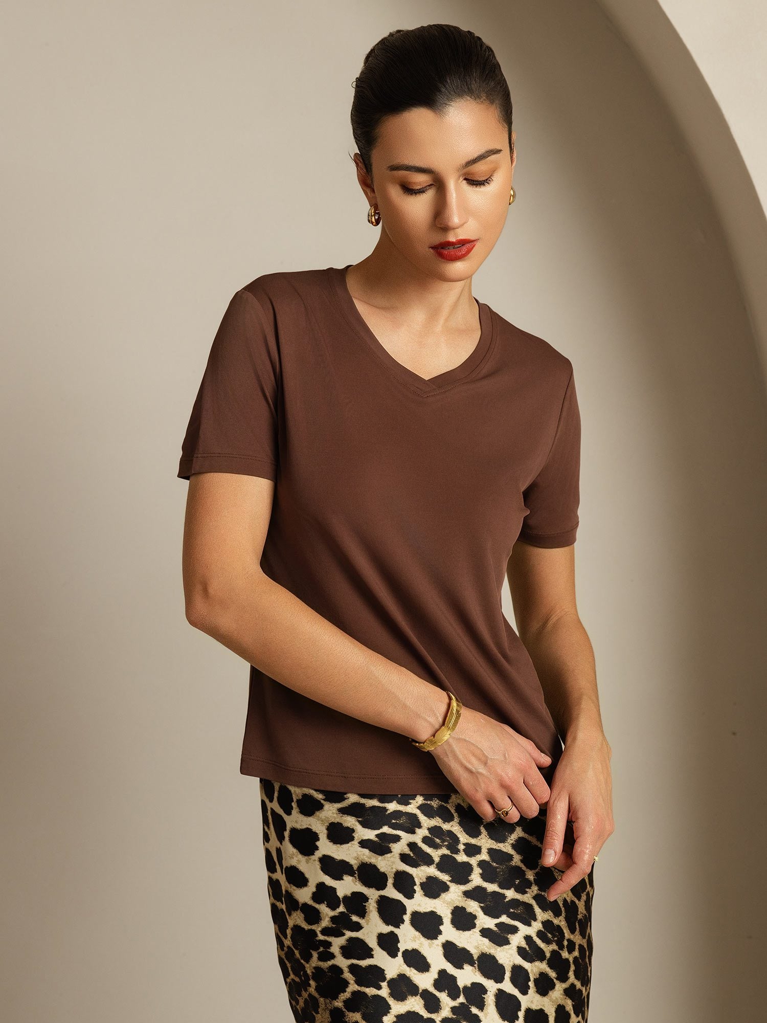 [Kahvi] SilkSilky-FI Womens T-Shirt 006