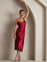 [Viini] SilkSilky-FI Spaghetti Strap V Neck Mekko 007