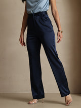 [Tummansininen] SilkSilky-FI 19Momme Silk Womens Pants 004