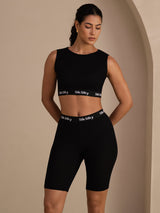 [Musta] SilkSilky-FI Sleeveless Crew Neck Women's Outfit Sets 001
