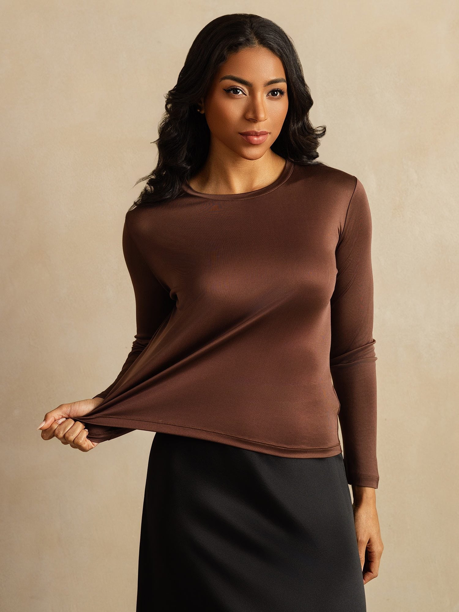 [Kahvi] SilkSilky-FI Womens T-Shirt 007