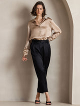 [Samppanja] SilkSilky-FI Long Sleeve Lapel Collar Naisten paita 005