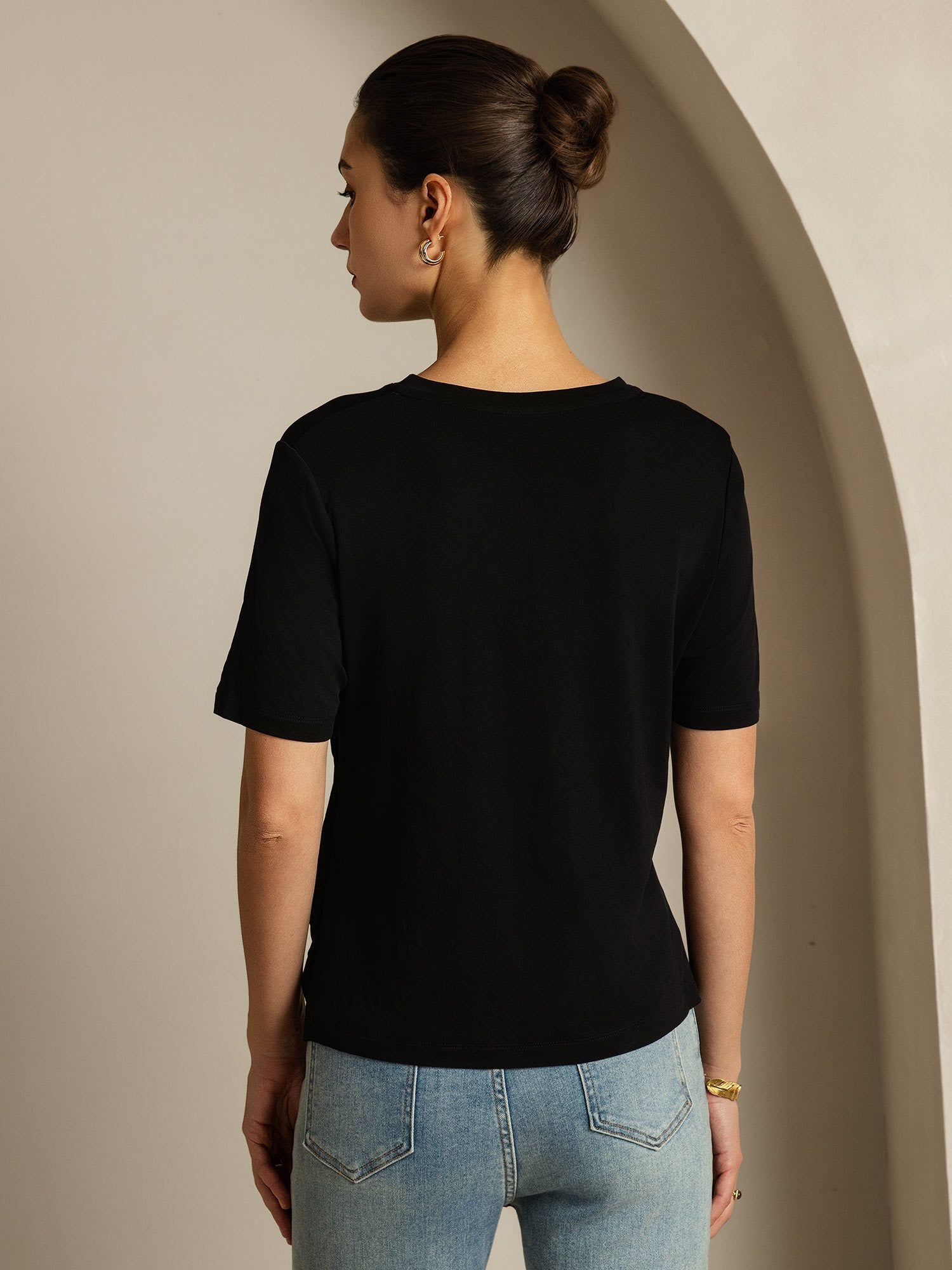 [Musta] SilkSilky-FI Womens T-Shirt 002