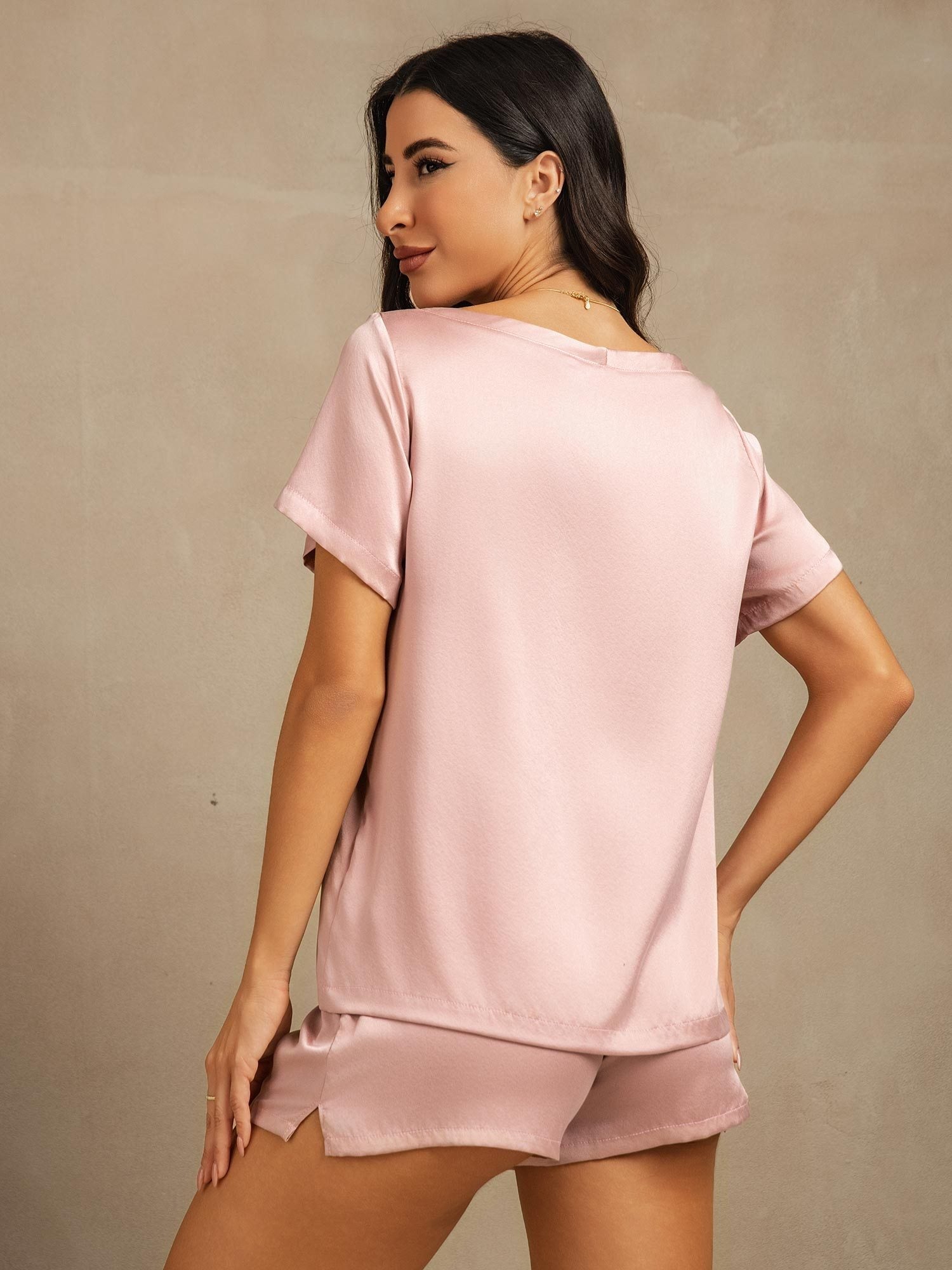 [Persikkaiho] SilkSilky-FI 19Momme Womens Pajamas 002,