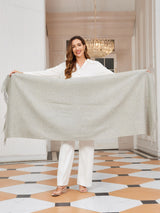 [Vaalean Harmaa] SilkSilky-FI Villa Huivi 004