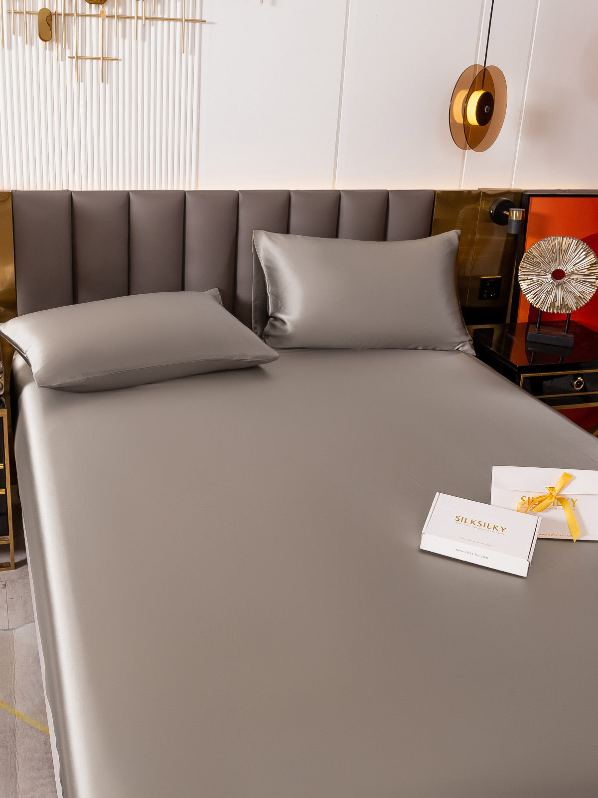 [Harmaa] SilkSilky-FI 19Momme Bedding Set 005