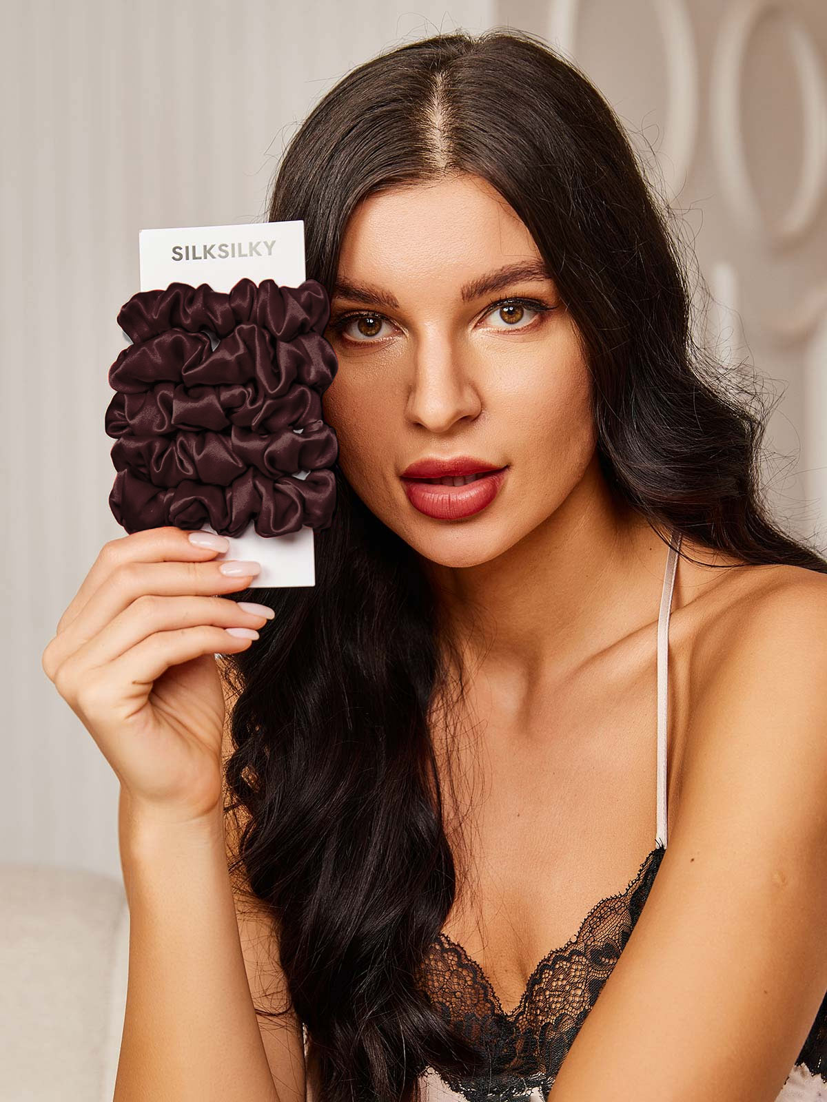 [Ruskea] SilkSilky-FI 19Momme Scrunchie 002