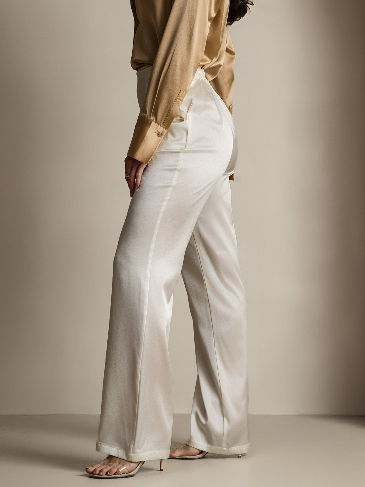 [Valkoinen] SilkSilky-FI 19Momme Womens Pants 007