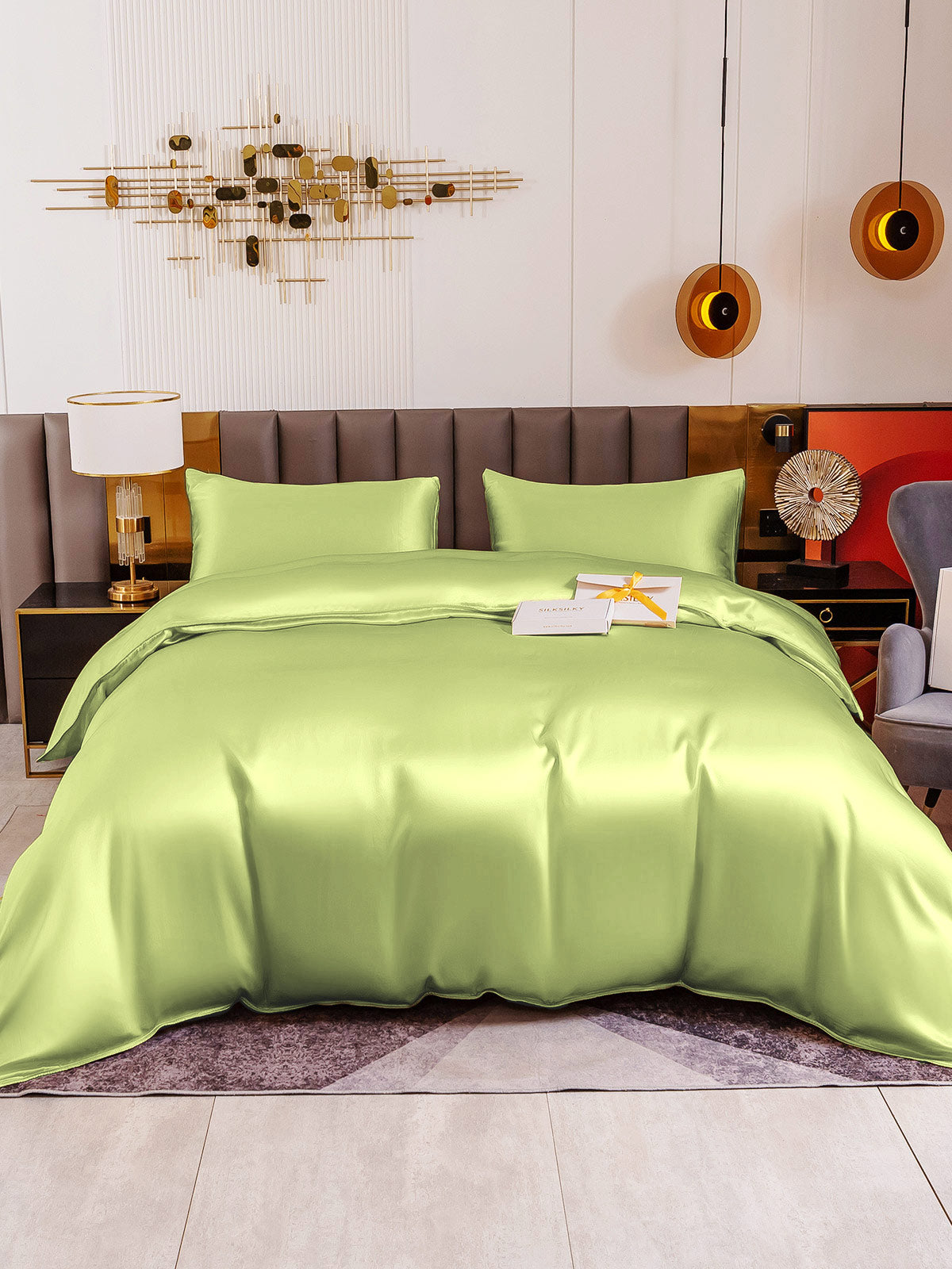 [Mintunvihreä] SilkSilky-FI 19Momme Bedding Set 002