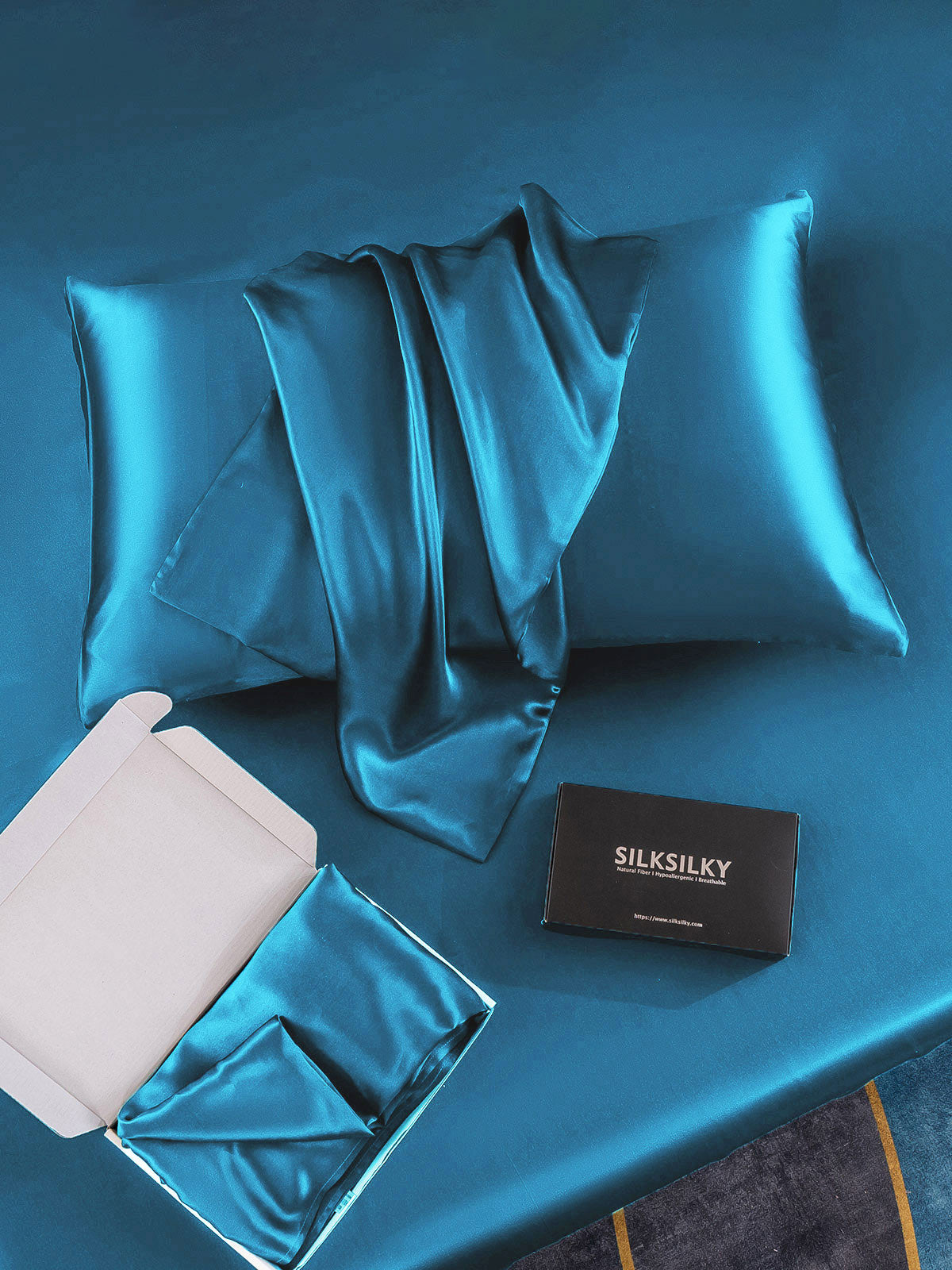 [Sinivihreä] SilkSilky-FI 19Momme Pillowcase 006