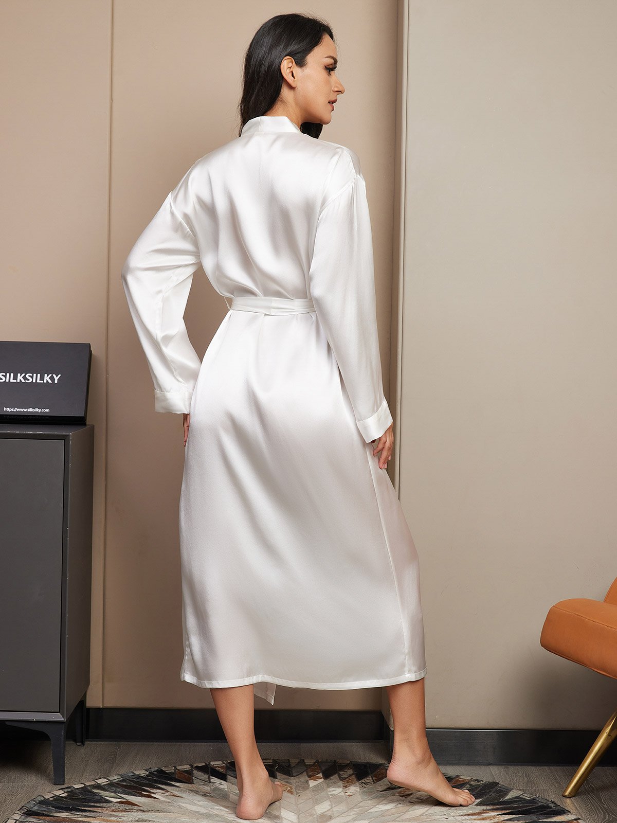 [Valkoinen] SilkSilky-FI Womens Robe 002
