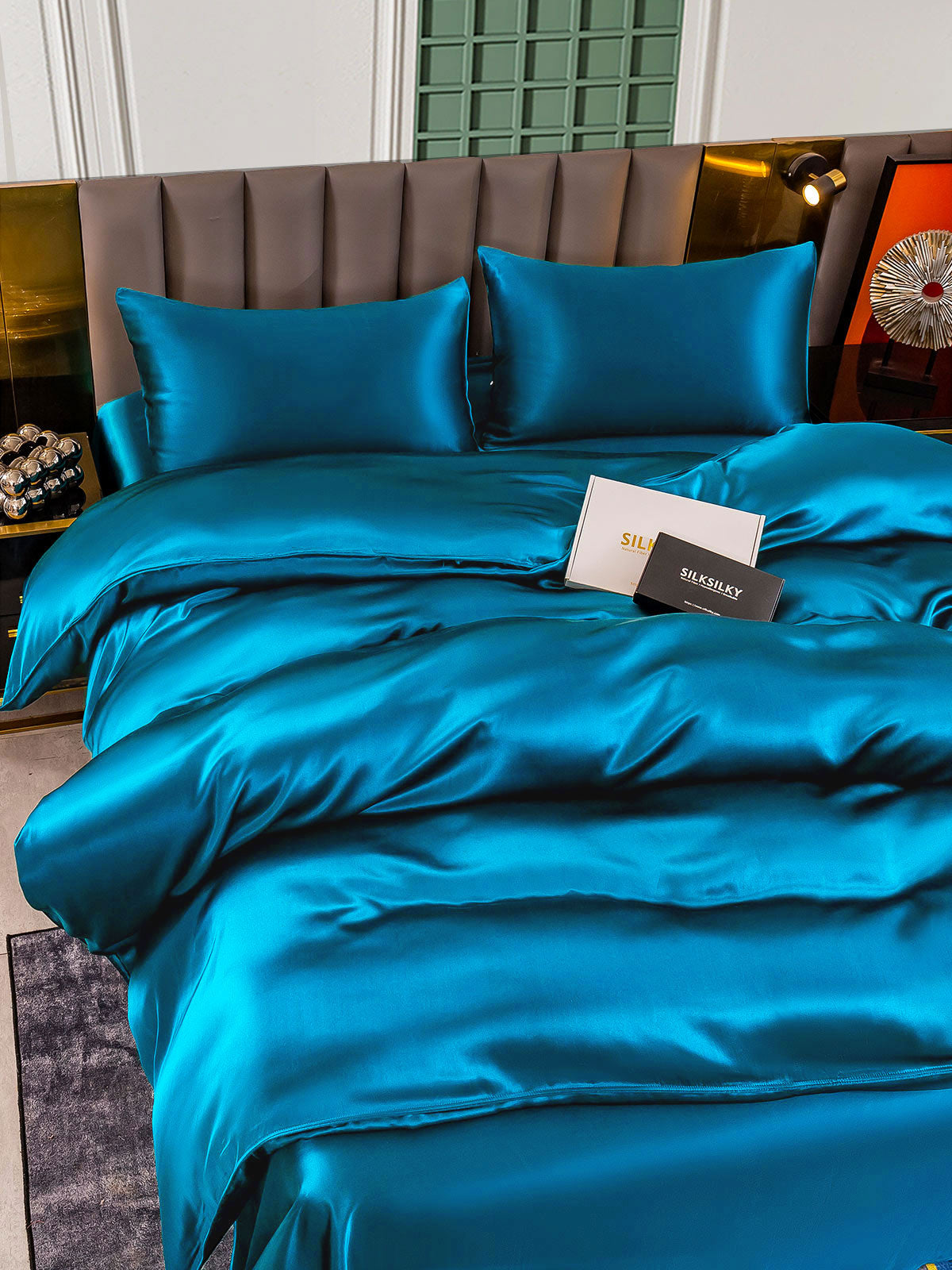 [Sinivihreä] SilkSilky-FI 25Momme Bedding Set 003