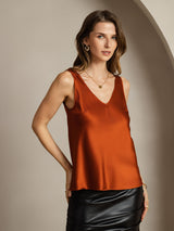 [Karamelli] SilkSilky-FI Sleeveless V Neck Camisole Top 002