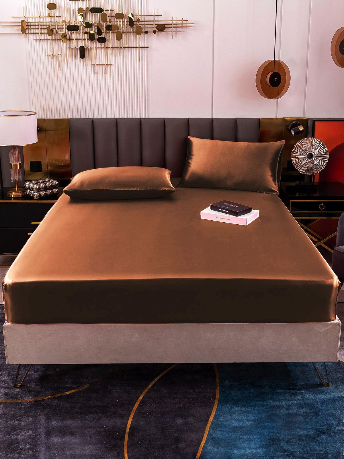 [Kahvi] SilkSilky-FI 19Momme Bedding Set 002