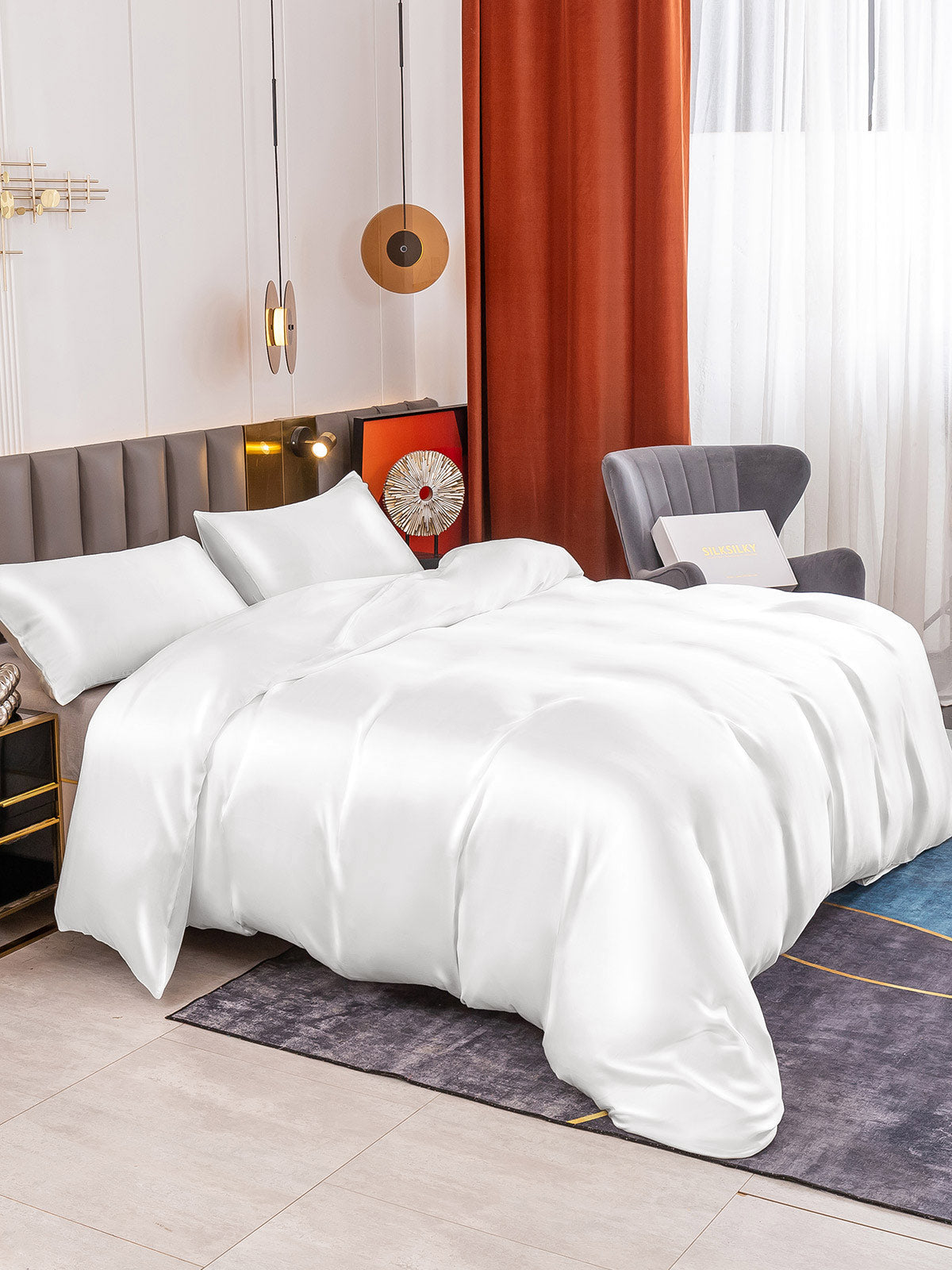 [Valkoinen] SilkSilky-FI 19Momme Bedding Set 004