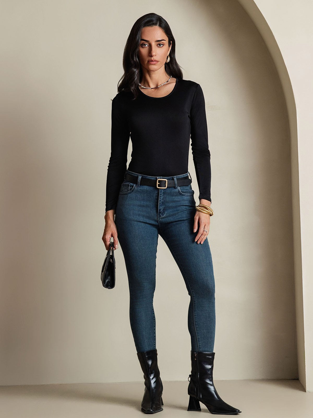 [Musta] SilkSilky-FI Womens T-Shirt 006,