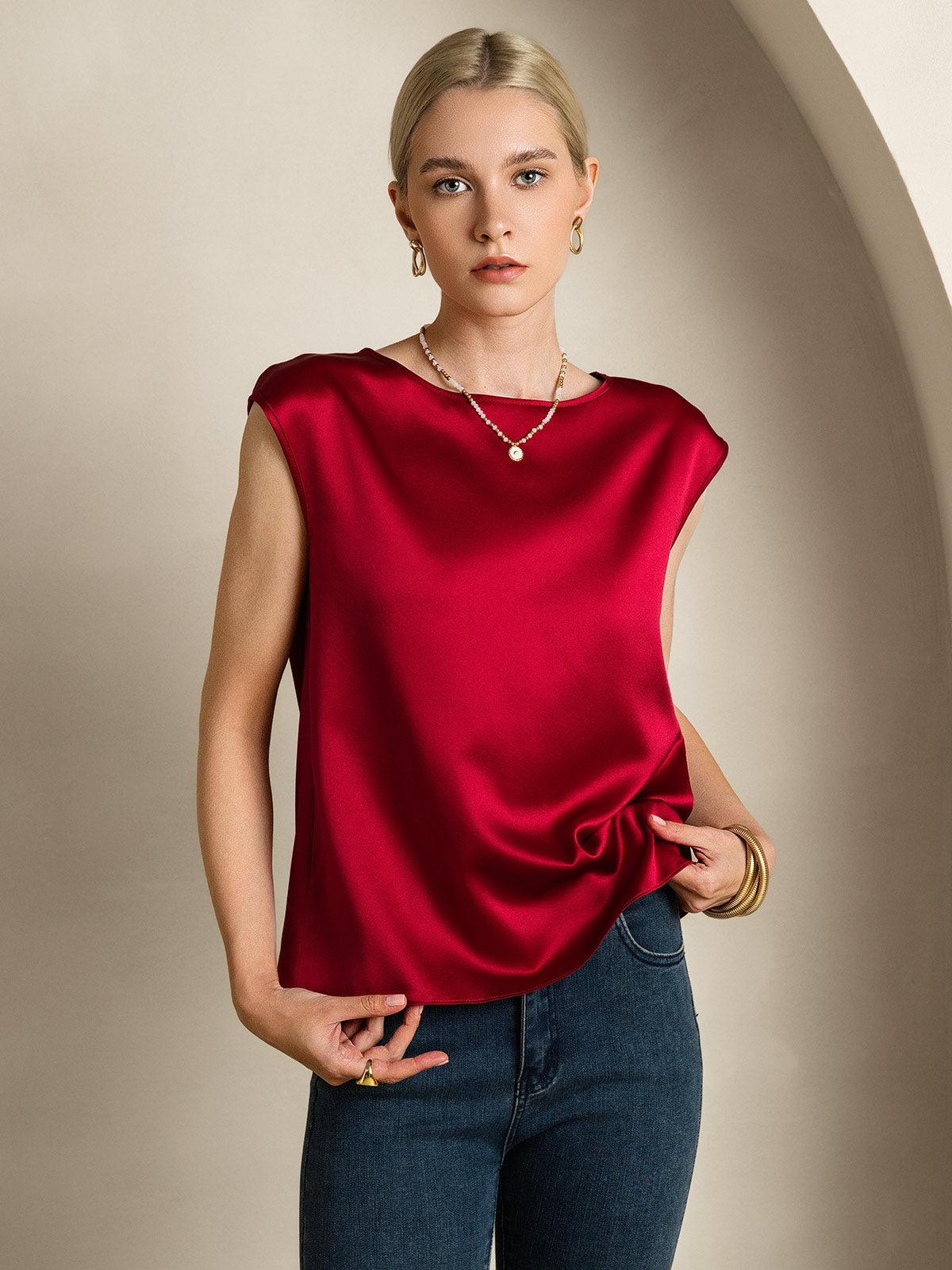 [Viini] SilkSilky-FI 19Momme Womens T-Shirt 005