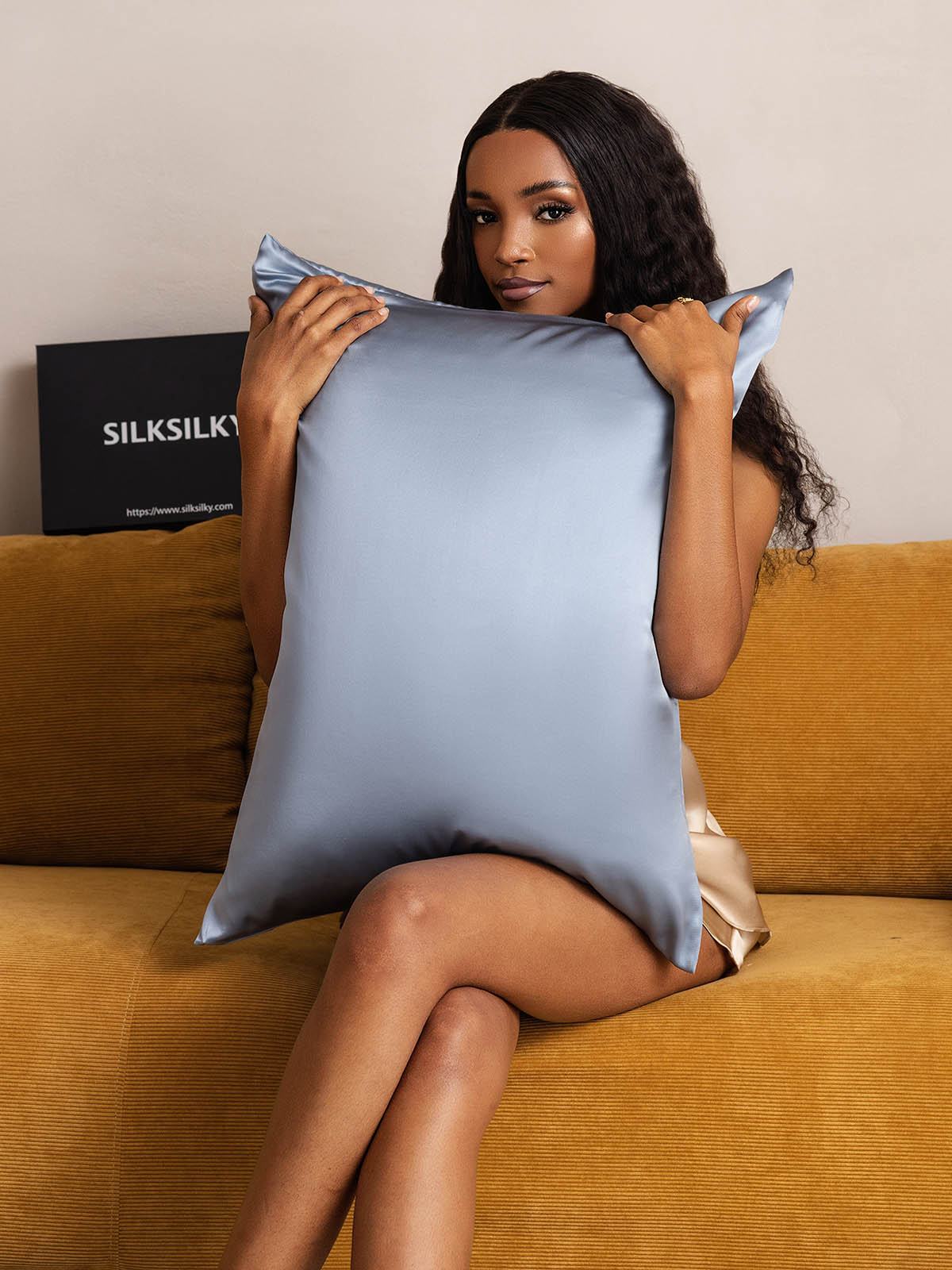 [Harmaansininen] SilkSilky-FI 22Momme Pillowcase 005