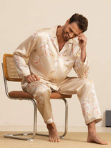 [Samppanja] SilkSilky-FI Long Sleeve Notkokaulus Miesten Pyjamat 008