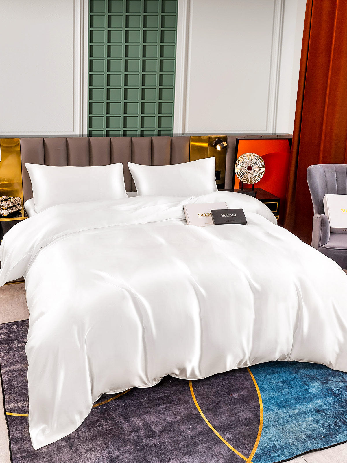 [Valkoinen] SilkSilky-FI 25Momme Bedding Set 004