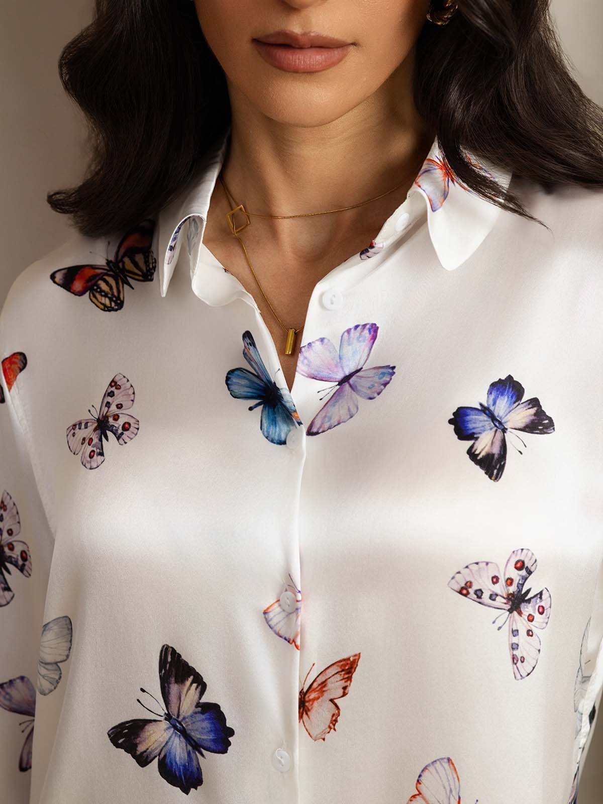 [ValkoinenPerhonen] SilkSilky-FI 19Momme Lapel Collar Women''s Outfit Sets 005