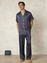 [LaivastoGinkgo] SilkSilky-FI Lapel Collar Miesten Pyjamat 001