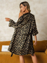 [Leopardi] SilkSilky-FI Nightgown&Robe Set 002,