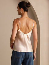 [Pinkki] SilkSilky-FI Spaghetti Strap V Neck Camisole Top 002