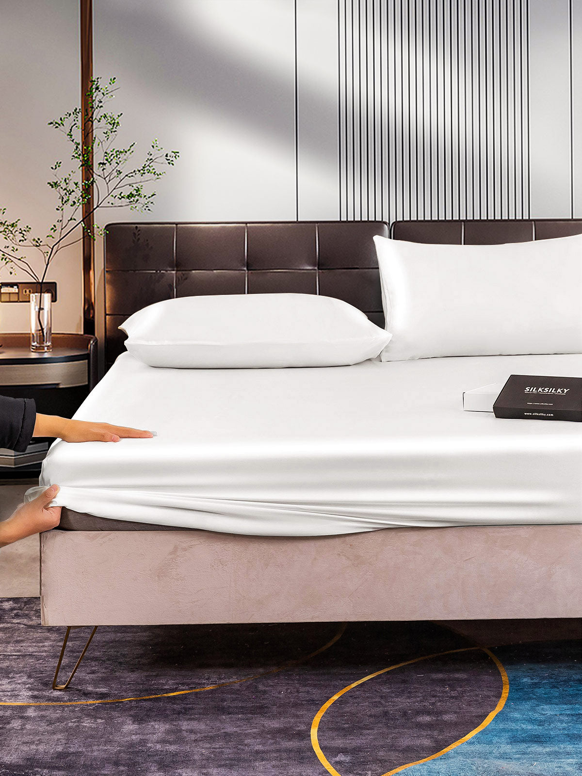 [Valkoinen] SilkSilky-FI 22Momme Bedding Set 006