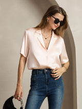[Pinkki] SilkSilky-FI Short Sleeve Notkokaulus Naisten paita 005