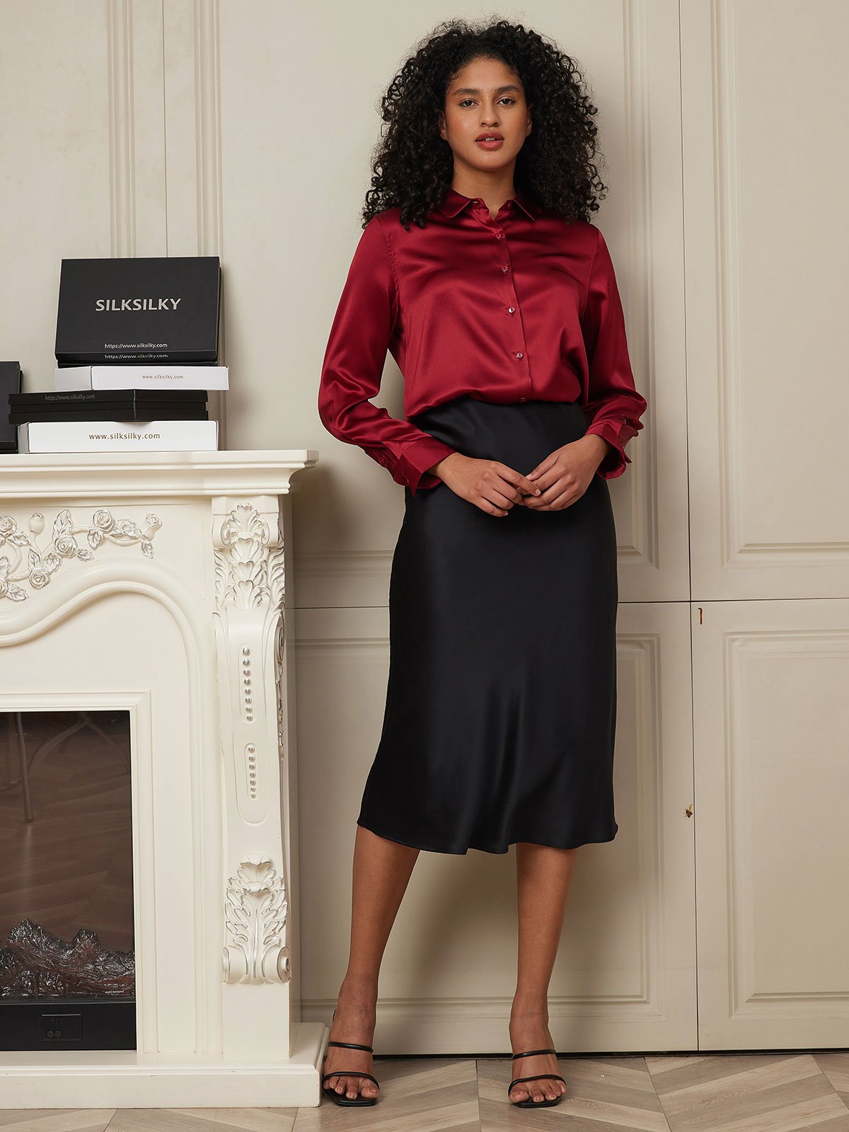 [Musta] SilkSilky-FI 19Momme Pure Silk Skirt 003